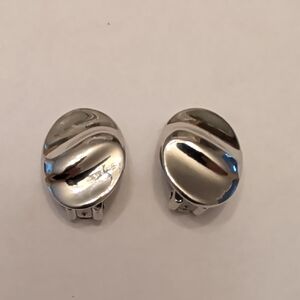 Vintage Silver Tone Clip On Earrings